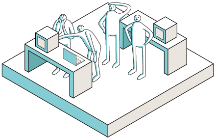 People working with 3D printers