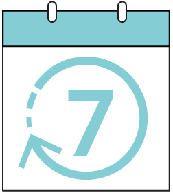Calendar showing seven days
